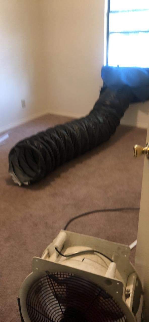 Room prepared for bed bug treatment