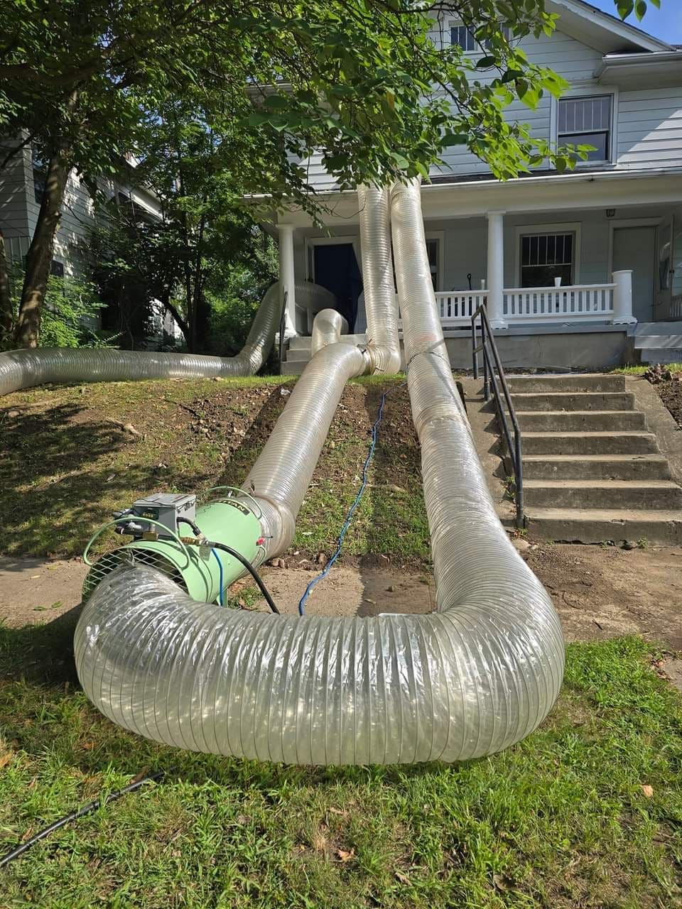 Tubing routed for a bed bug heat treatment