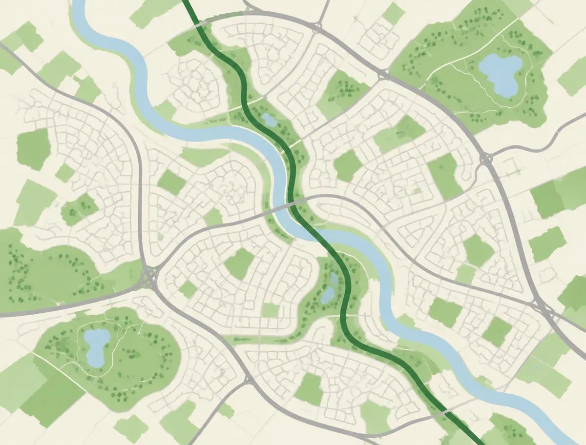 Illustrated map of the Custom Pest Control service corridor